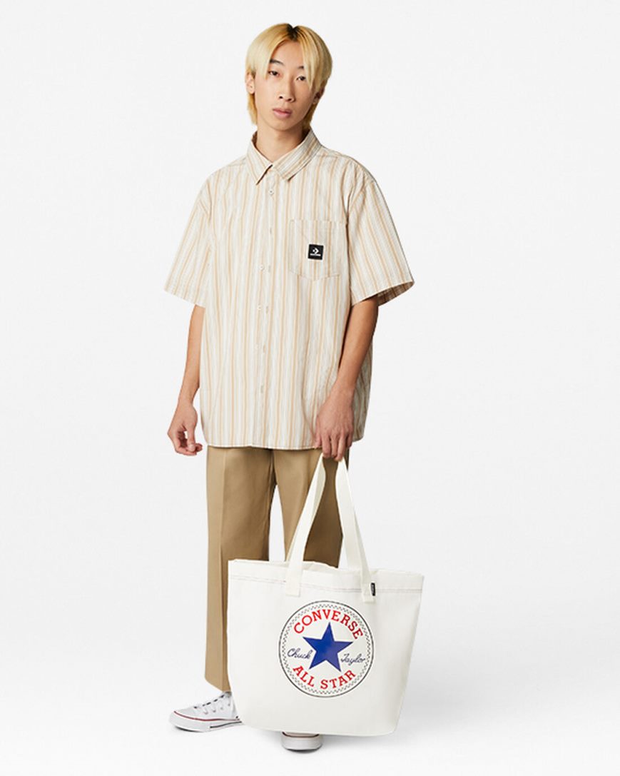 Men's Converse Graphic Tote Bags Beige / Blue | AU 90534P